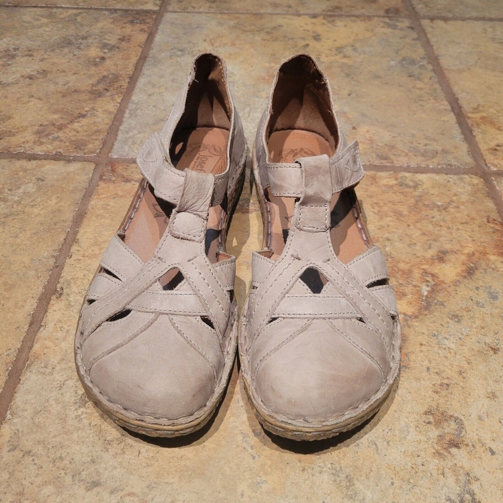 Josef Seibel Women's Light Taupe Leather Cutout Sandals